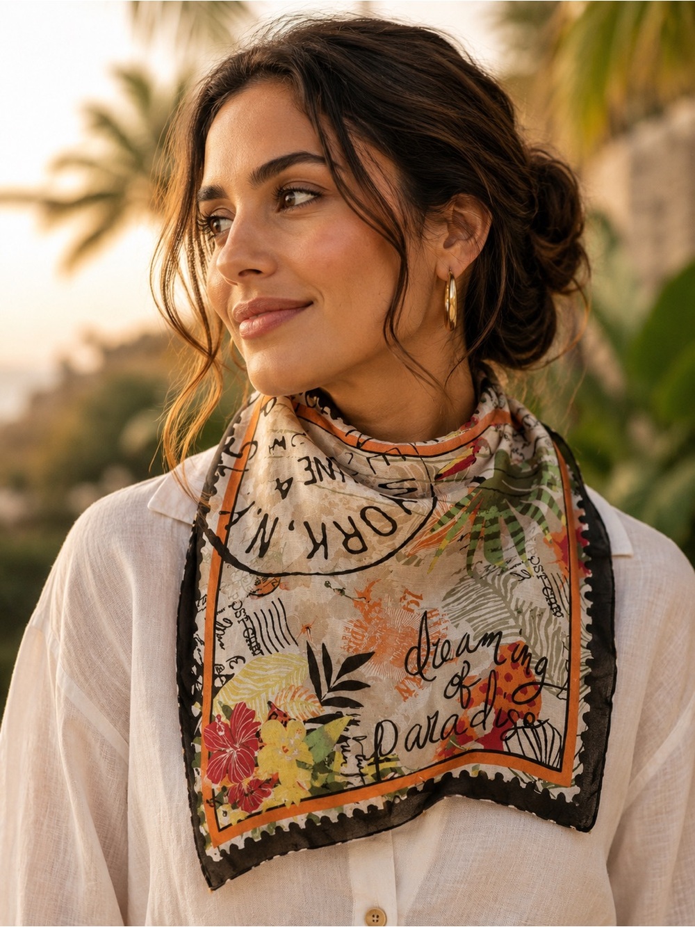 Christopher & Banks Floral/Postage Scarf